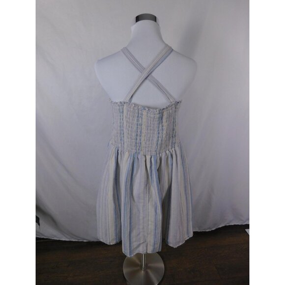 American Eagle 2XL Blue Striped Smocked Sundress Lined Cottagecore - Picture 7 of 12